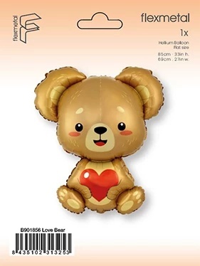 BALON FOLIOWY MIŚ Z SERCEM 85cm BALON PLUSZOWY MIŚ