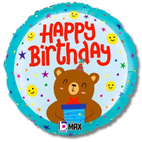 BALON FOLIOWY URODZINOWY MIŚ 46cm BALON Z MISIEM HAPPY BIRTHDAY