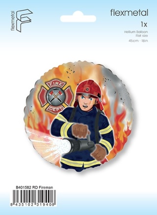 BALON FOLIOWY ZE STRAŻAKIEM 45cm BALON STRAŻAK FIREMAN