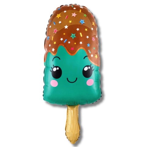 BALON LÓD NA PATYKU ZIELONY 85cm BALON FOLIOWY LÓD