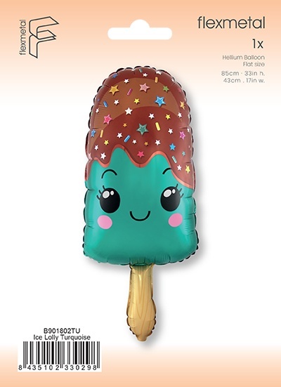 BALON LÓD NA PATYKU ZIELONY 85cm BALON FOLIOWY LÓD