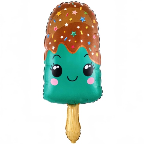 BALON LÓD NA PATYKU ZIELONY 85cm BALON FOLIOWY LÓD