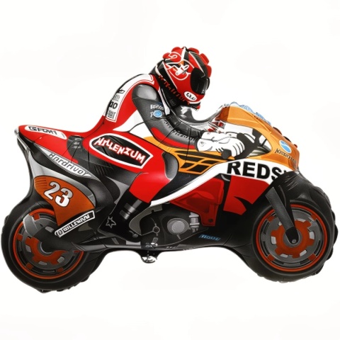 BALON MOTOCYKL SPORTOWY CZERWONY 84cm BALON ŚCIGACZ MOTOR