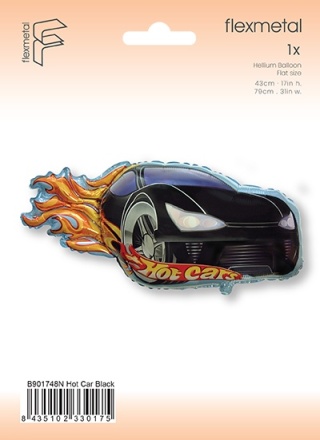 BALON SAMOCHÓD WYŚCIGOWY CZARNY 79cm BALON HOT CARS CZARNY