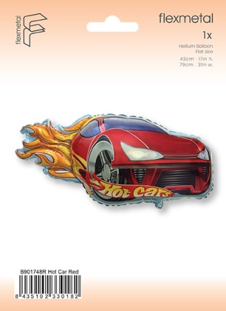 BALON SAMOCHÓD WYŚCIGOWY CZERWONY 79cm BALON HOT CARS CZERWONY