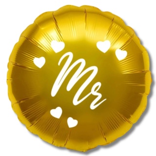 BALON ŚLUBNY MR ZŁOTY 45cm PAN MŁODY