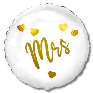 BALON ŚLUBNY MRS BIAŁY 45cm PANI MŁODA