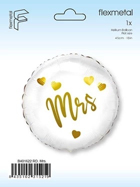 BALON ŚLUBNY MRS BIAŁY 45cm PANI MŁODA