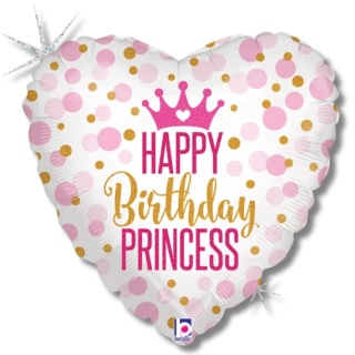 BALON URODZINOWY HAPPY PRINCESS 46cm BALON HAPPY BIRTHDAY KSIĘŻNICZKA