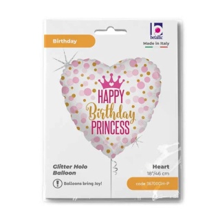 BALON URODZINOWY HAPPY PRINCESS 46cm BALON HAPPY BIRTHDAY KSIĘŻNICZKA