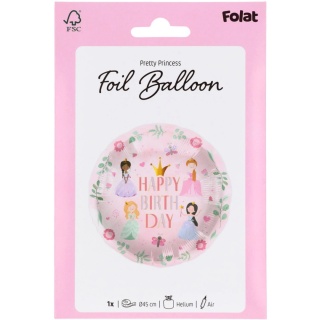 BALON URODZINOWY KSIĘŻNICZKI 45cm BALON HAPPY BIRTHDAY