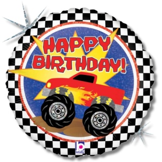 BALON URODZINOWY MONSTER TRUCK 46cm BALON Z SAMOCHODEM HAPPY BIRTHDAY