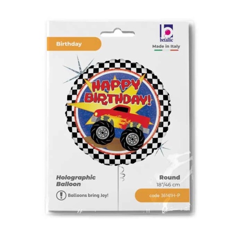 BALON URODZINOWY MONSTER TRUCK 46cm BALON Z SAMOCHODEM HAPPY BIRTHDAY