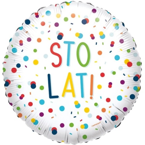 BALON URODZINOWY STO LAT W KROPKI 43cm BALON Z NAPISEM STO LAT