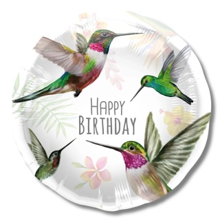 BALON URODZINOWY W KOLIBRY 45cm BALON HAPPY BIRTHDAY