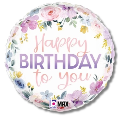 BALON URODZINOWY W KWIATY 45cm BALON DLA KOBIETY