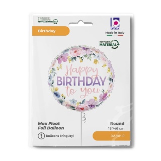 BALON URODZINOWY W KWIATY 45cm BALON DLA KOBIETY