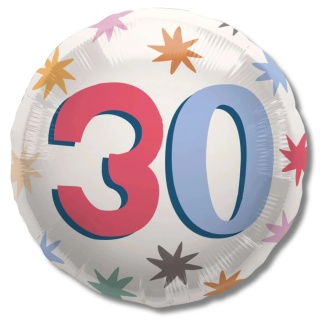 BALON URODZINOWY Z LICZBĄ 30 45cm BALON NA 30 URODZINY