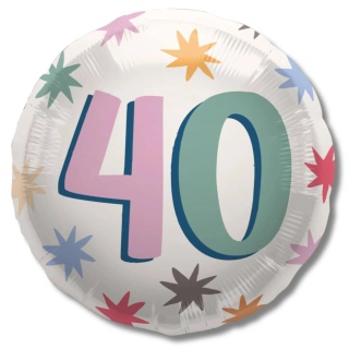 BALON URODZINOWY Z LICZBĄ 40 45cm BALON NA 40 URODZINY