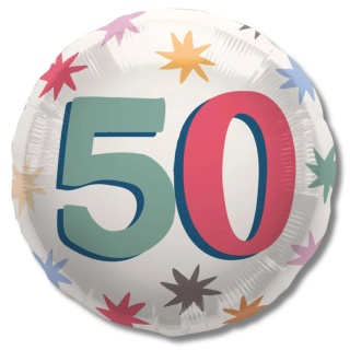 BALON URODZINOWY Z LICZBĄ 50 45cm BALON NA 50 URODZINY