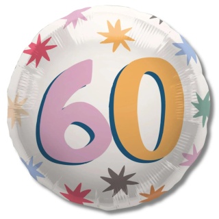BALON URODZINOWY Z LICZBĄ 60 45cm BALON NA 60 URODZINY