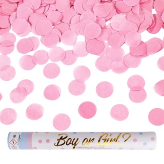 TUBA ZE STRZELAJĄCYM RÓŻOWYM KONFETTI 40cm GENDER REVEAL
