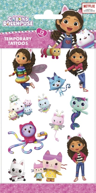 ZMYWALNE TATUAŻE DLA DZIECI KOCI DOMEK GABI 12szt.