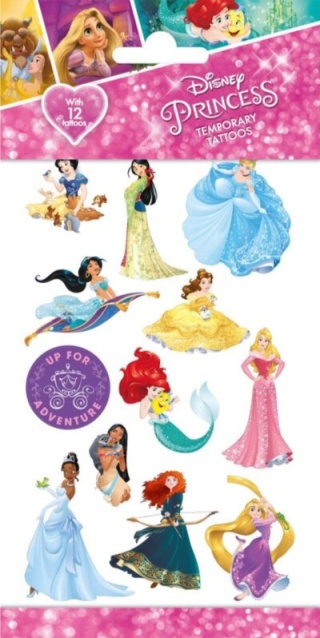 ZMYWALNE TATUAŻE DLA DZIECI KSIĘŻNICZKI DISNEY 12szt.