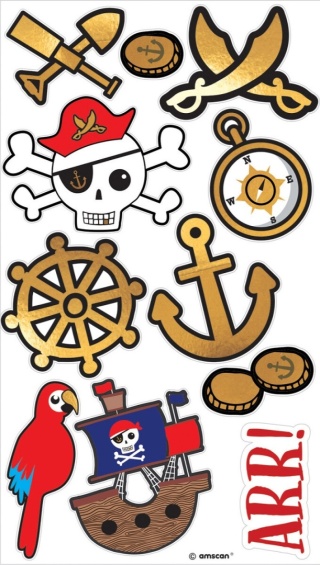 ZMYWALNE TATUAŻE DLA DZIECI PIRACKIE 11szt.