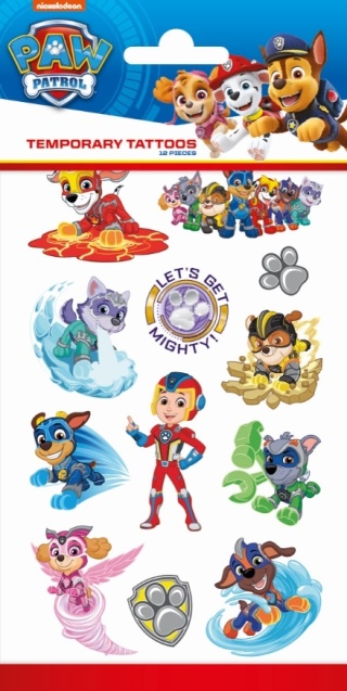 ZMYWALNE TATUAŻE DLA DZIECI PSI PATROL 12szt. SUPER PAW PATROL