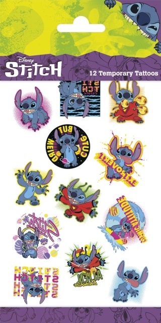 ZMYWALNE TATUAŻE DLA DZIECI STITCH 12szt. DISNEY