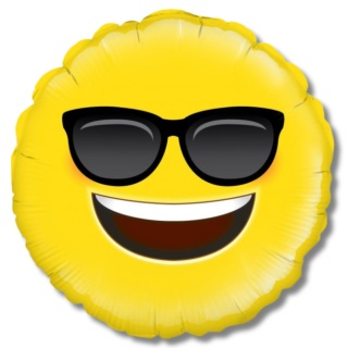 BALON FOLIOWY EMOTKA COOL 45cm BALON EMOJI COOL