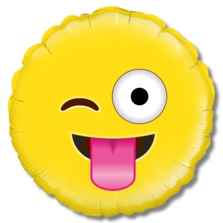 BALON FOLIOWY EMOTKA CRAZY 45cm BALON EMOJI CRAZY