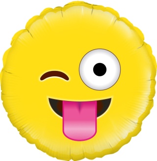 BALON FOLIOWY EMOTKA CRAZY 45cm BALON EMOJI CRAZY