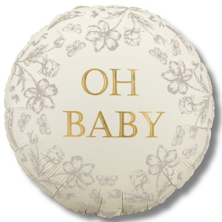 BALON FOLIOWY OH BABY BEŻOWY MAT 45cm BALON NA POWITANIE DZIECKA