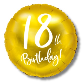 BALON FOLIOWY NA 18 URODZINY ZŁOTY 45cm BALON Z LICZBĄ 18