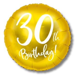 BALON FOLIOWY NA 30 URODZINY ZŁOTY 45cm BALON Z LICZBĄ 30
