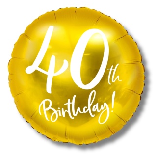 BALON FOLIOWY NA 40 URODZINY ZŁOTY 45cm BALON Z LICZBĄ 40