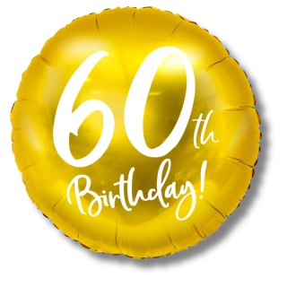 BALON FOLIOWY NA 60 URODZINY ZŁOTY 45cm BALON Z LICZBĄ 60