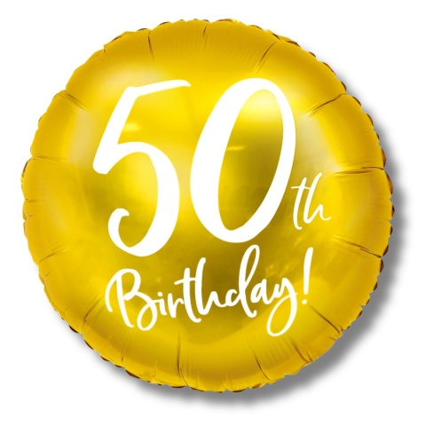 BALON FOLIOWY NA 50 URODZINY ZŁOTY 45cm BALON Z LICZBĄ 50