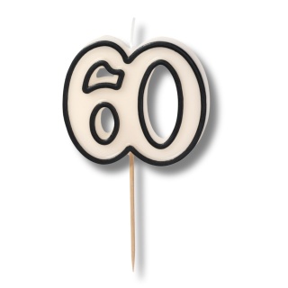 ŚWIECZKA URODZINOWA LICZBA 60 ELEGANCKA 60 URODZINY