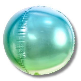 BALON FOLIOWY KULA OMBRE NIEBIESKA 35cm BALON KULA NIEBIESKO-ZIELONA