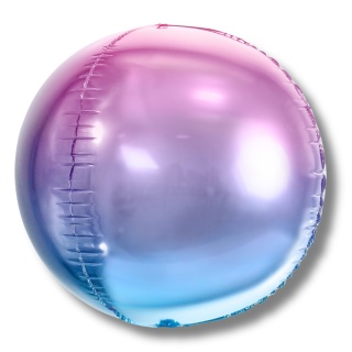 BALON FOLIOWY KULA OMBRE RÓŻOWA 35cm BALON KULA RÓŻOWO-NIEBIESKA