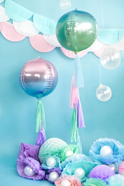 BALON FOLIOWY KULA OMBRE RÓŻOWA 35cm BALON KULA RÓŻOWO-NIEBIESKA