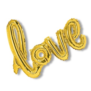 BALON NAPIS LOVE ZŁOTY 73x59cm NAPIS BALONOWY LOVE