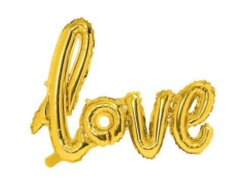 BALON NAPIS LOVE ZŁOTY 73x59cm NAPIS BALONOWY LOVE