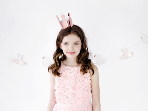 PAPIEROWE KORONY RÓŻOWE ZŁOTO 6szt. LUSTRZANE