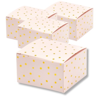 PUDEŁKA NA UPOMINKI DLA GOŚCI 10szt. RÓŻOWE W KROPKI