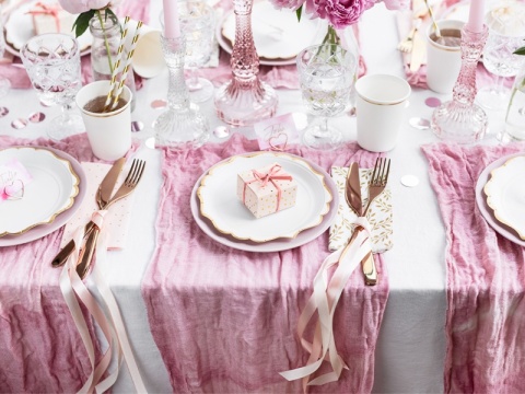 PUDEŁKA NA UPOMINKI DLA GOŚCI 10szt. RÓŻOWE W KROPKI