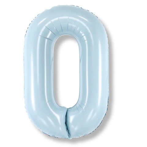 FOLIOWY BALON CYFRA 0 JASNY NIEBIESKI 72cm URODZINY HEL/POWIETRZE